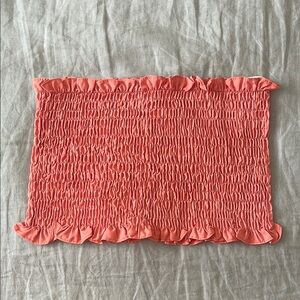 Coral Smocked tube Top